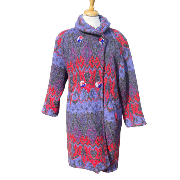 GENOA Women's 1990's Vintage Cardigan Sweater Coat - XL? - Picture 4 of 16